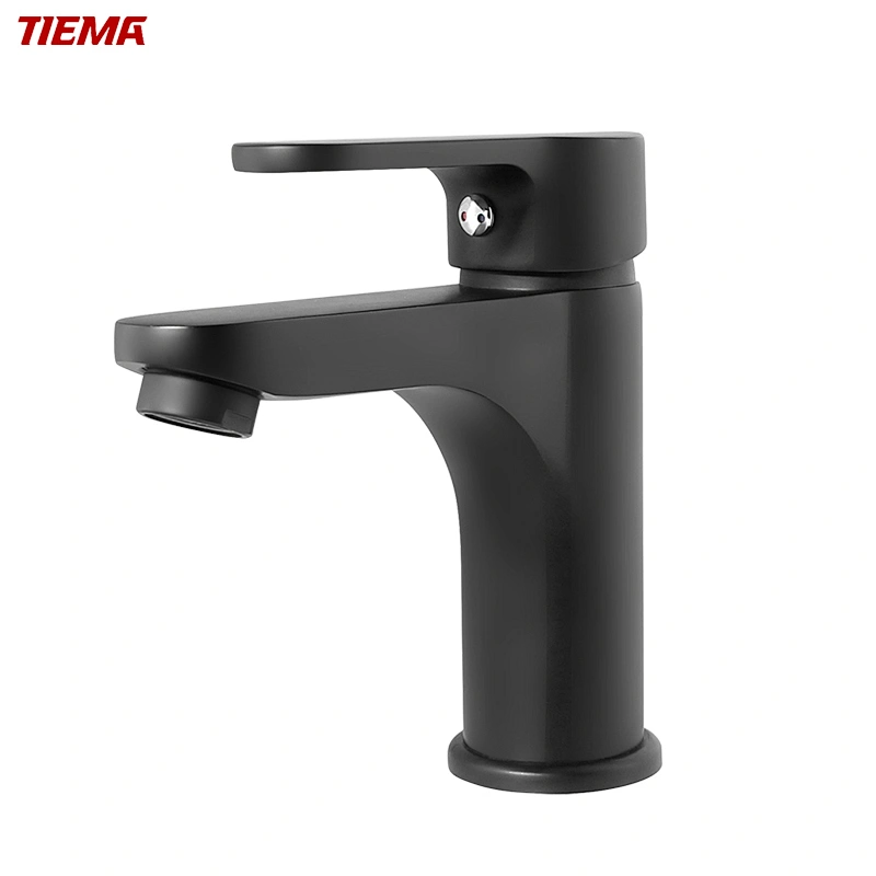 TIEMA Chrome Single Hole Black Bathroom Tap Sets