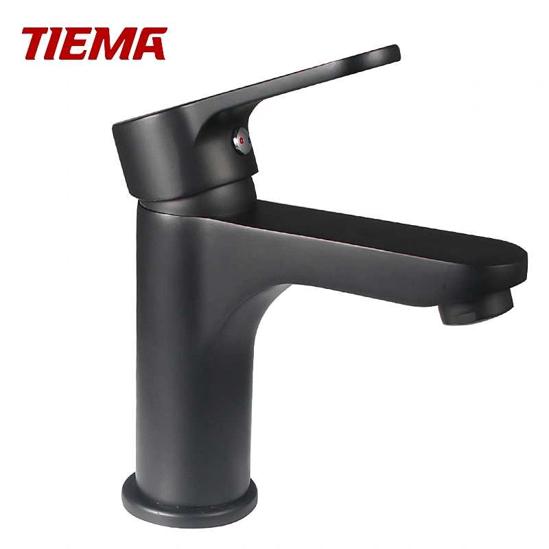 TIEMA Chrome Single Hole Black Bathroom Tap Sets