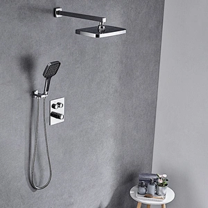 TIEMA Button Spool Bathroom Brass Exposed Head Shower Set