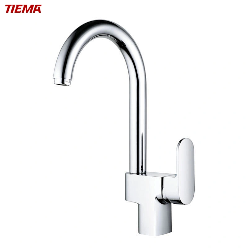 Grifo monomando para fregadero de cocina con contorno cuadrado