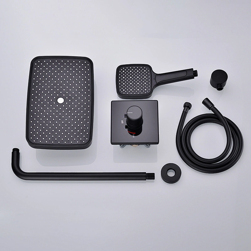 TIEMA 3 Way Waterfall Black Concealed Shower Set