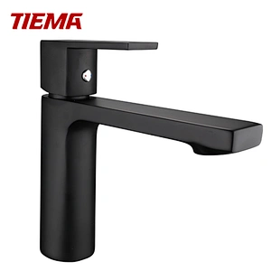 Ensemble de robinetterie de lavabo noir TIEMA