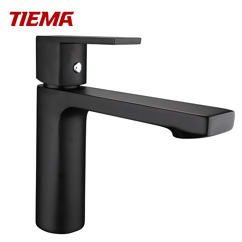 Ensemble de robinetterie de lavabo noir TIEMA
