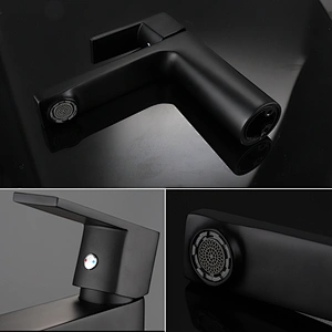 Ensemble de robinetterie de lavabo noir TIEMA