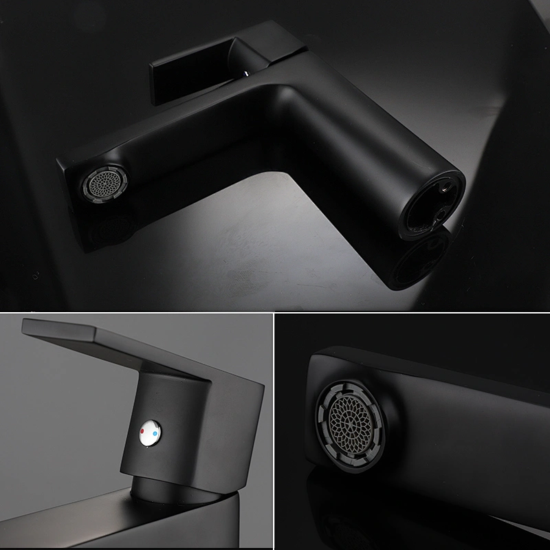 Ensemble de robinetterie de lavabo noir TIEMA