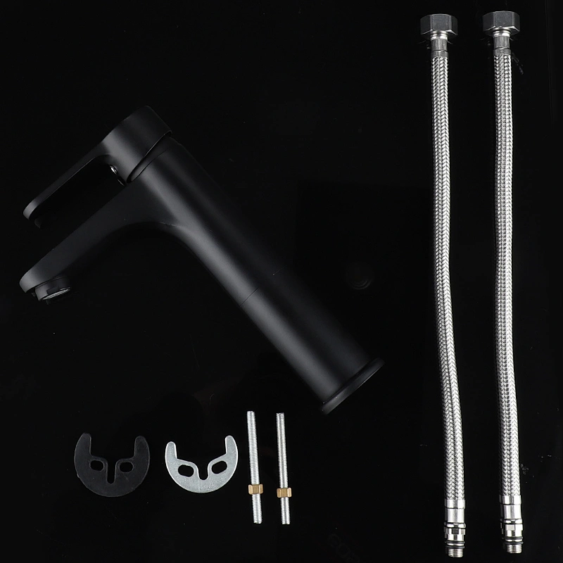 Wholesale Single Hole Bathroom Tap Mixer Plating Matte Black High Basin Faucets
