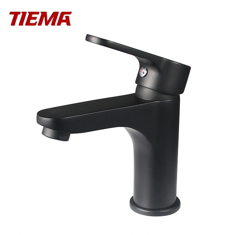 TIEMA Chrome Single Hole Black Bathroom Tap Sets