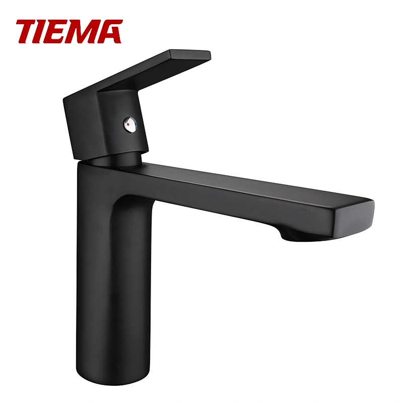 Ensemble de robinetterie de lavabo noir TIEMA
