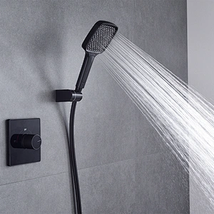 TIEMA 3 Way Waterfall Black Concealed Shower Set