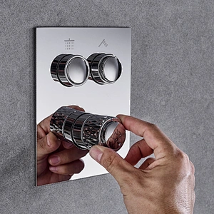 TIEMA Button Spool Bathroom Brass Exposed Head Shower Set