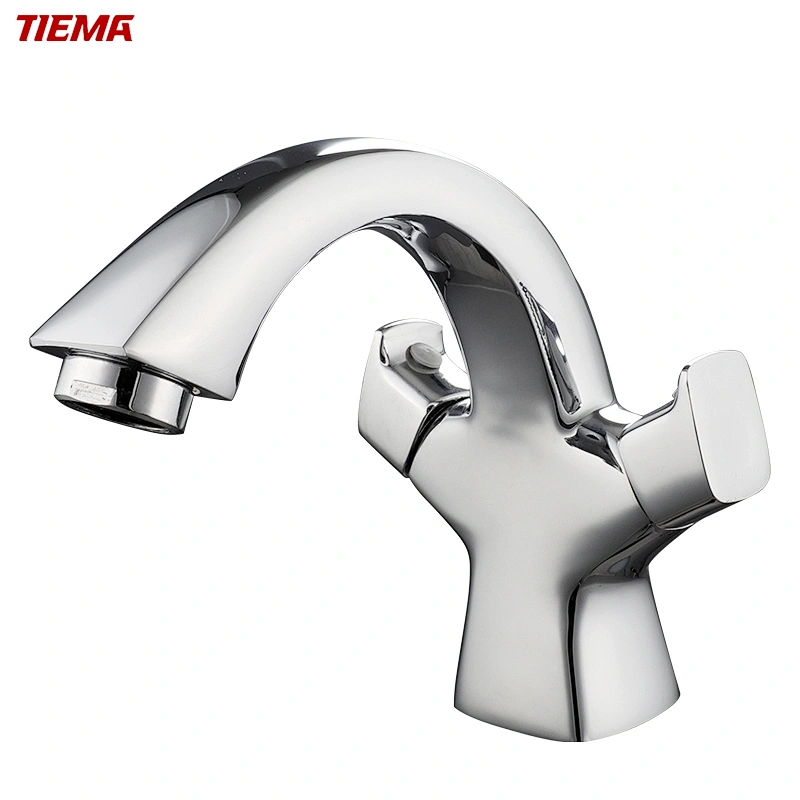 Online Wholesale Two Handles Brass Basin Faucet