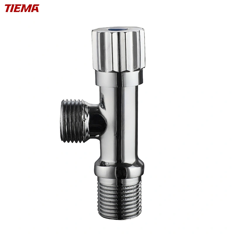 Válvula de parada angular de 3 vias do vaso sanitário com alça de zinco do corpo TIEMA ZS1043