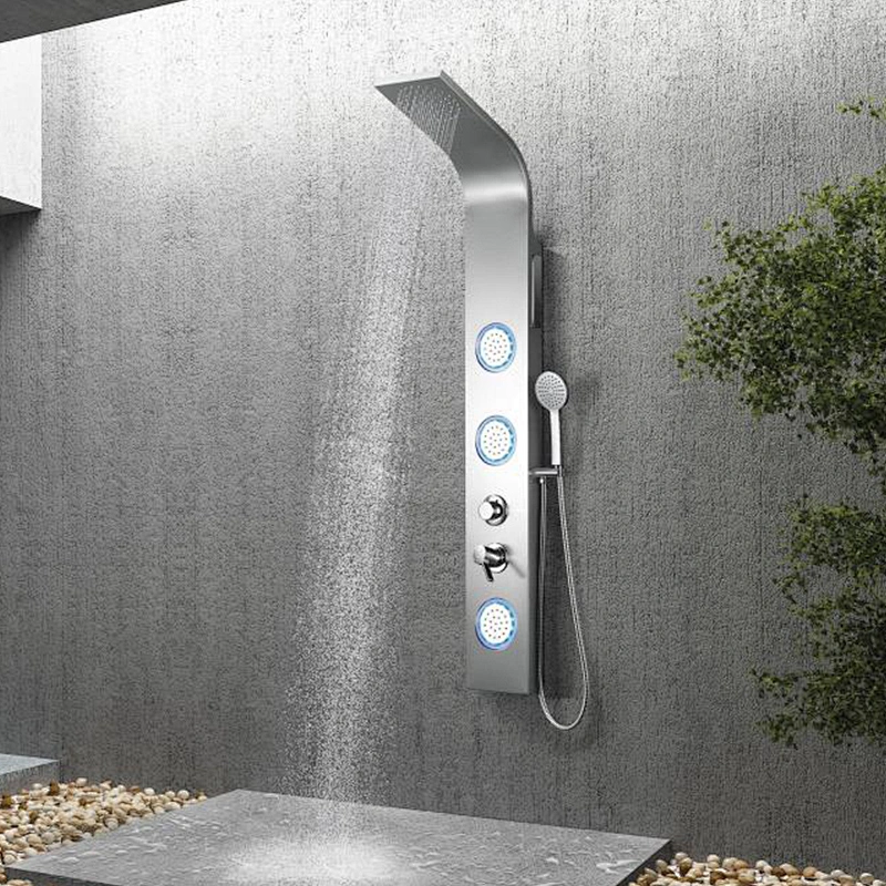 Colonne de douche TIEMA 304 en acier inoxydable chromé avec douchette