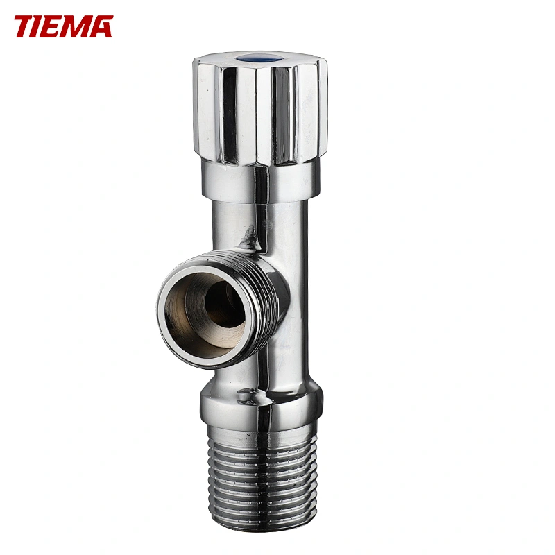 Válvula de parada angular de 3 vias do vaso sanitário com alça de zinco do corpo TIEMA ZS1043