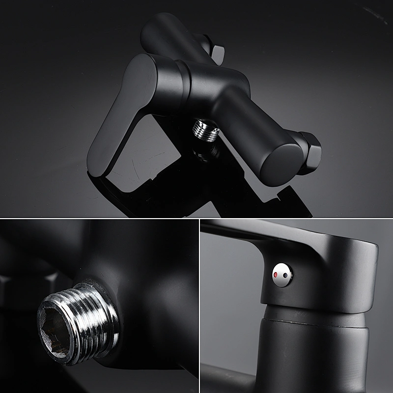 Modern Design Upward Thermostatic Matte Black Bathtub Shower Faucet