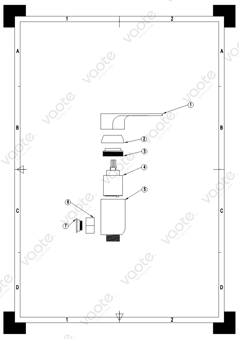 VT14607 shower taps and head bathroom sanitary ware faucet brassbody shower mixer structure