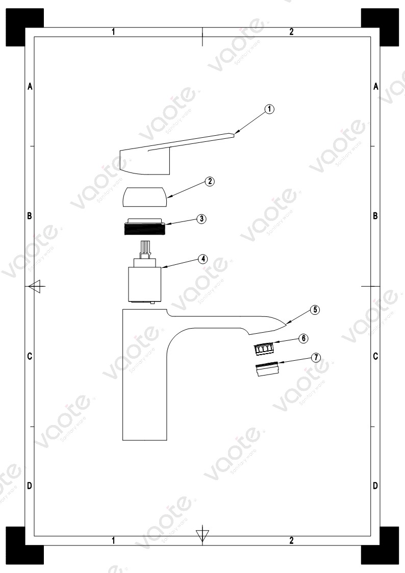 the structure of single lever brass material faucet