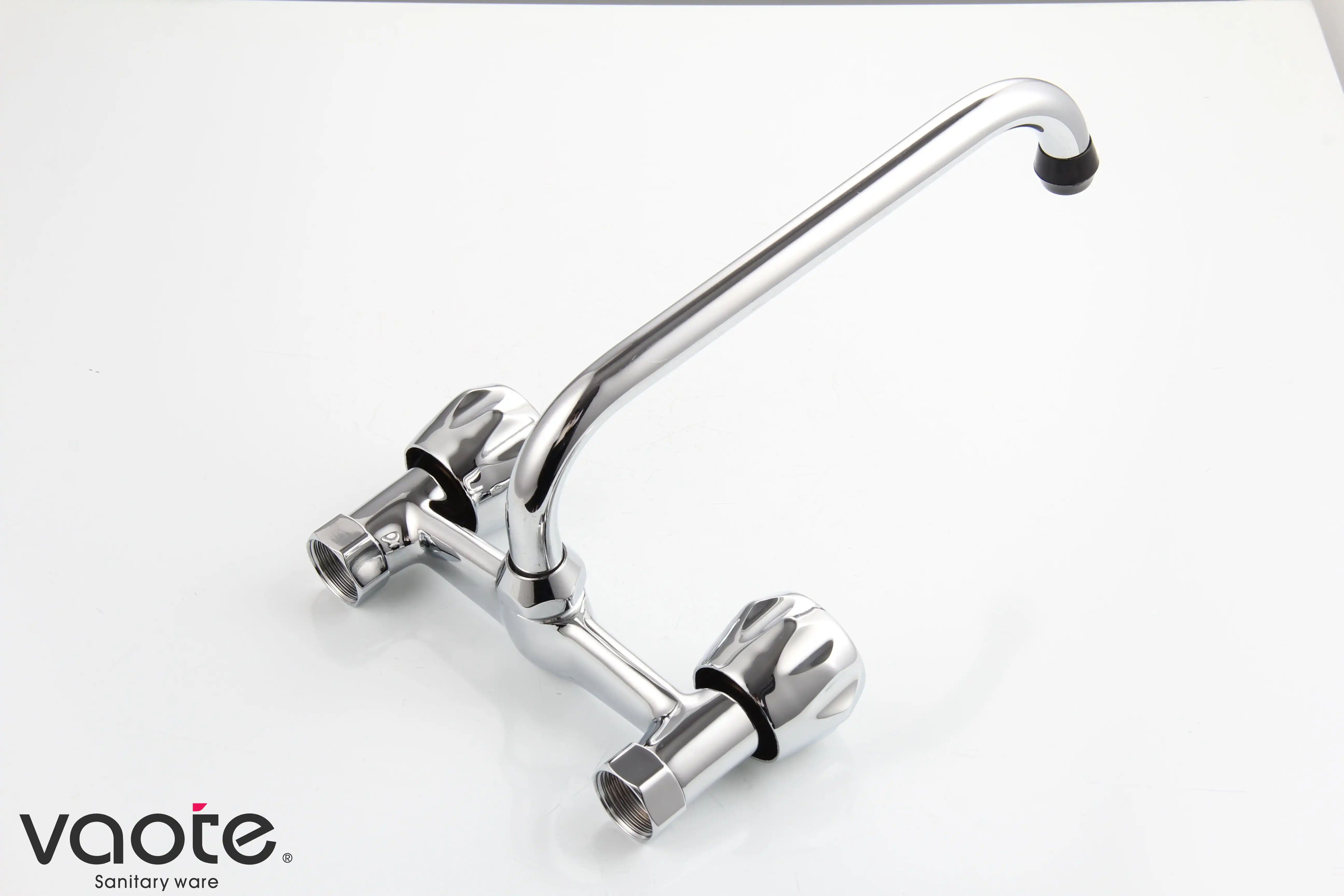 wall mounted double handle brass material faucet