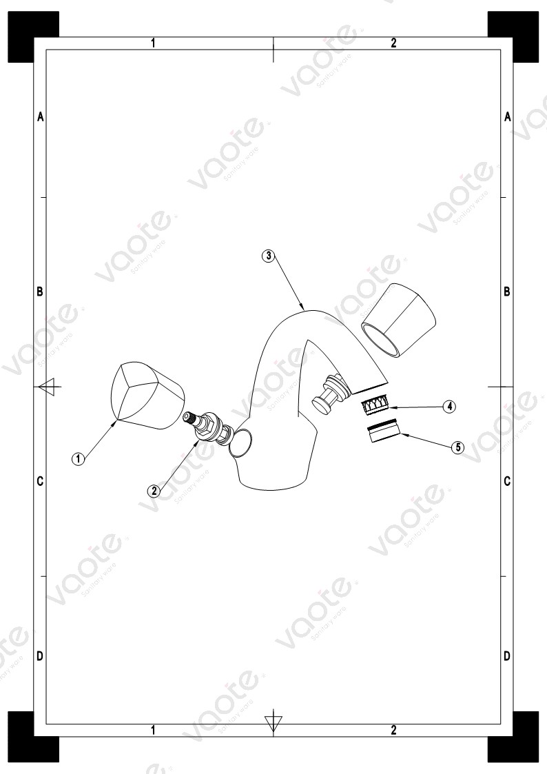 the structure of double handle Vaote faucet