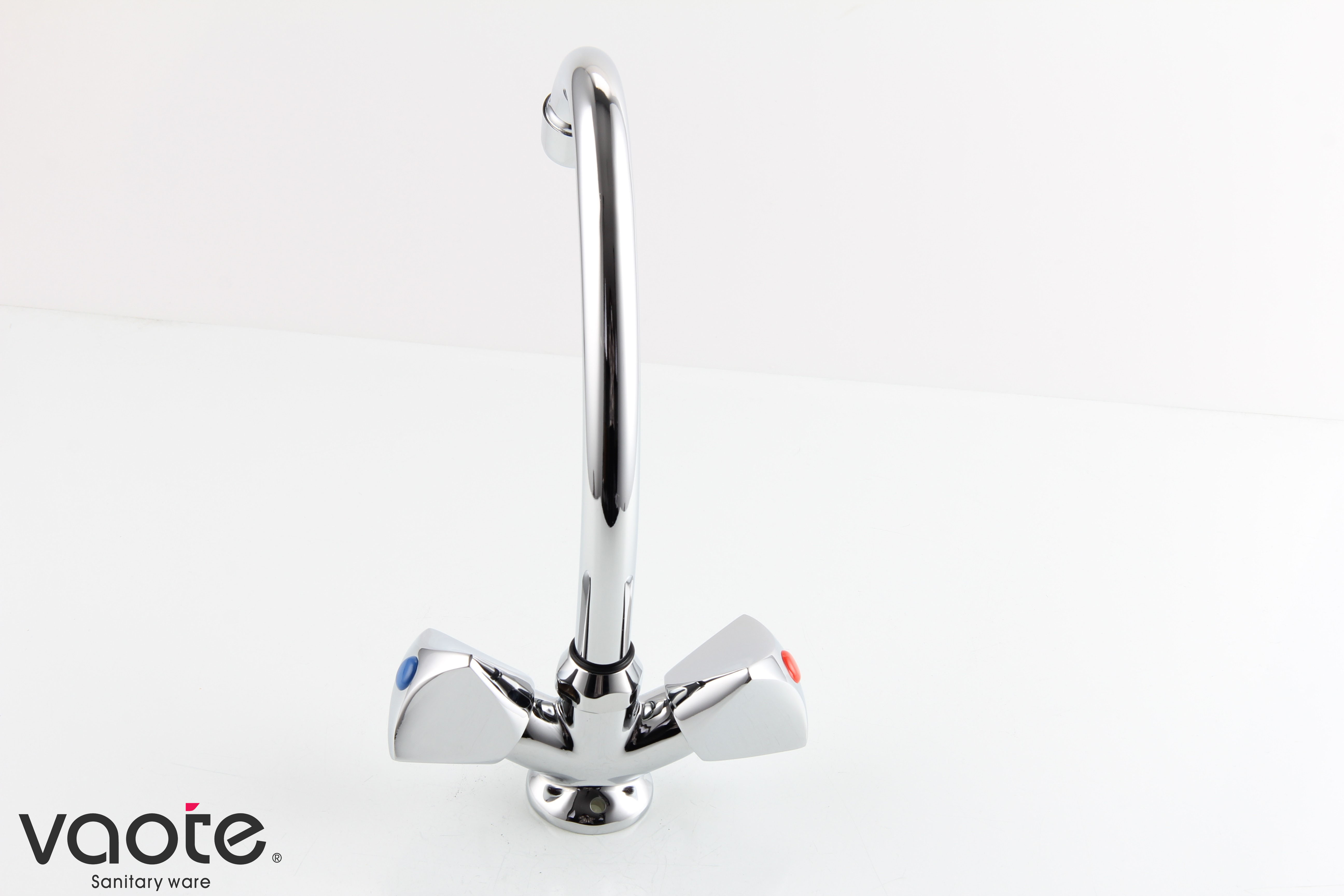 double handle deck mounted kitchen mixer