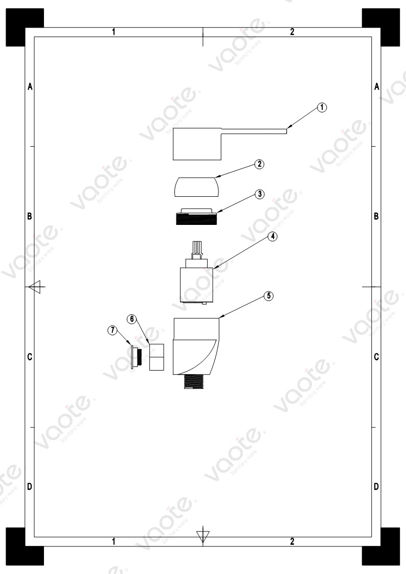 the structure of single lever deck mountd faucet