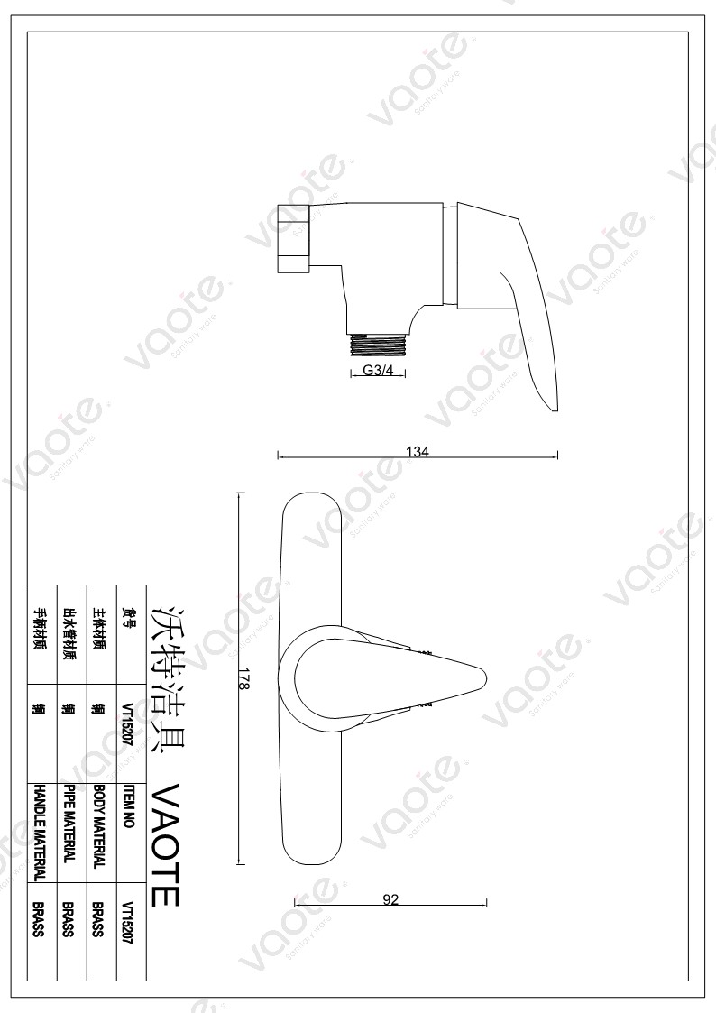 VT15207 shower taps and head bathroom sanitary ware faucet brassbody shower mixer structure