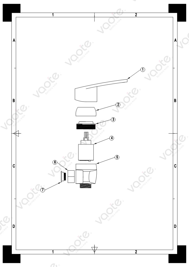 VT15107 shower taps and head bathroom sanitary ware faucet brassbody shower mixer structure