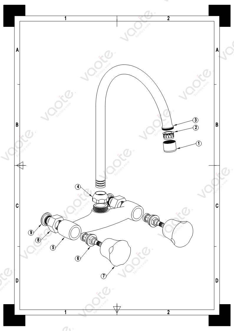 the structure of double handle faucet