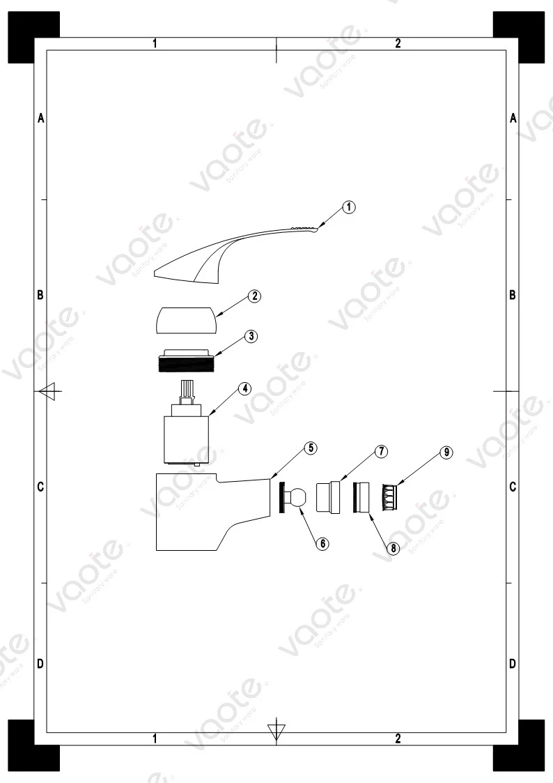 single lever bathroom high quality brass body bidet mixer structure