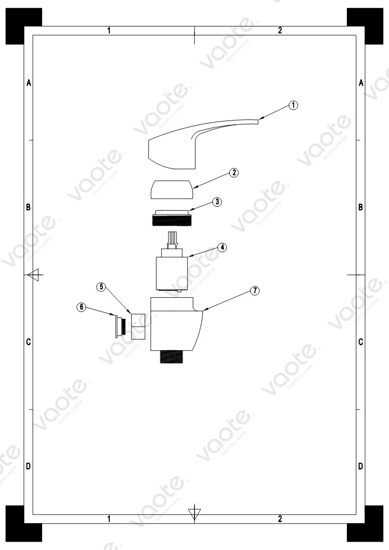 the structure of single lever ceramic cartridge faucet