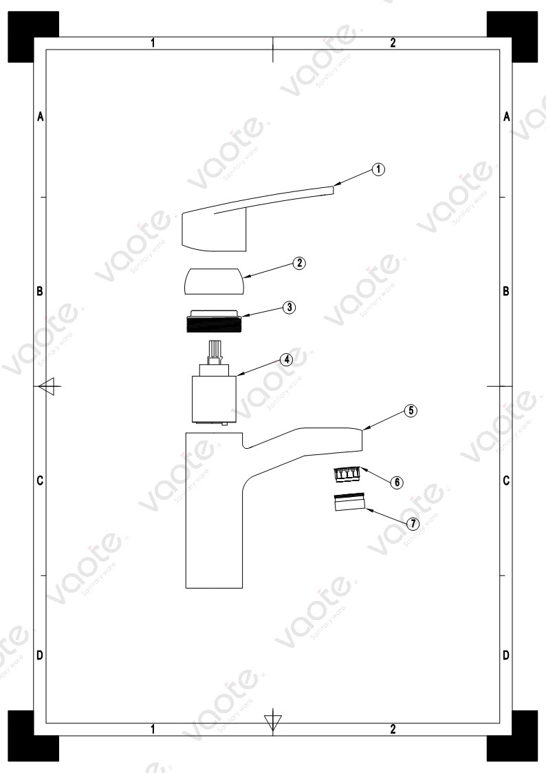 the structure of single lever brass material faucet