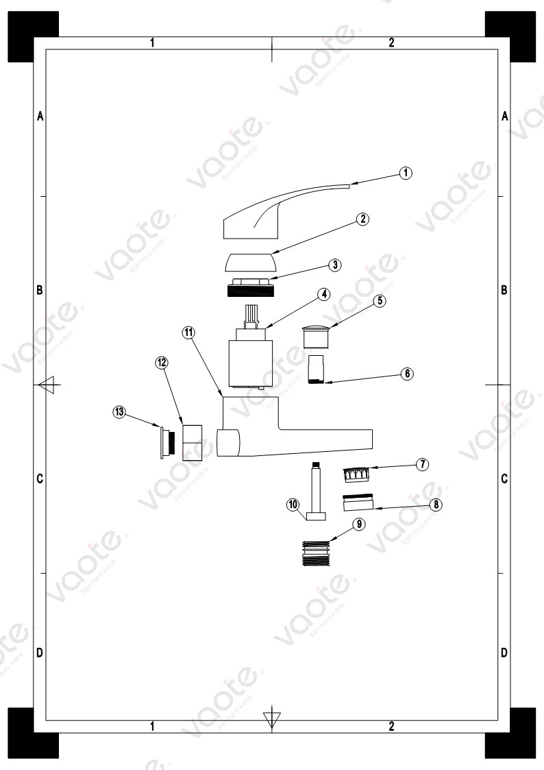 the structure of batnroom faucet