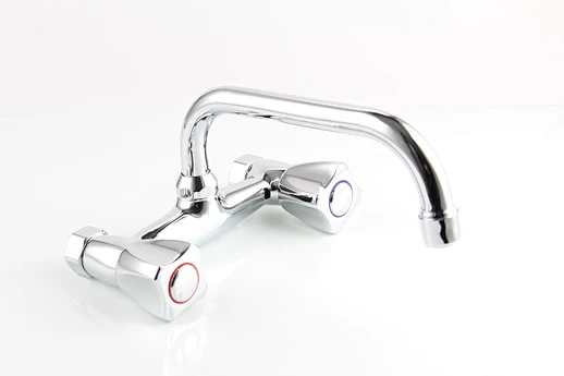 double handle vertical kitchen faucet