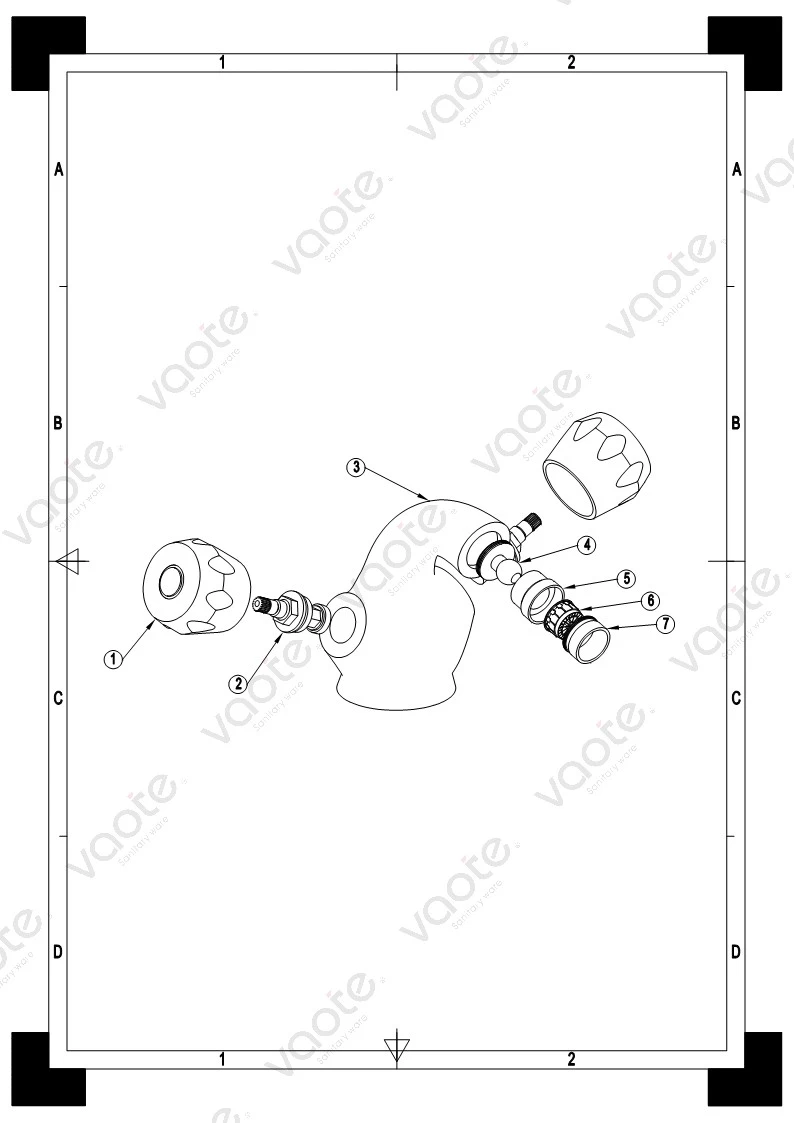 the structure of double handle bidet mixer