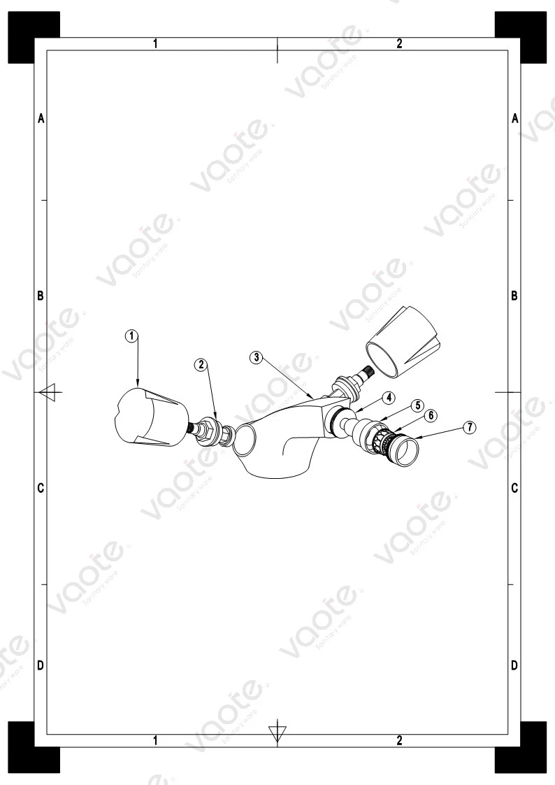 the structure of deck mounted bidet mixer