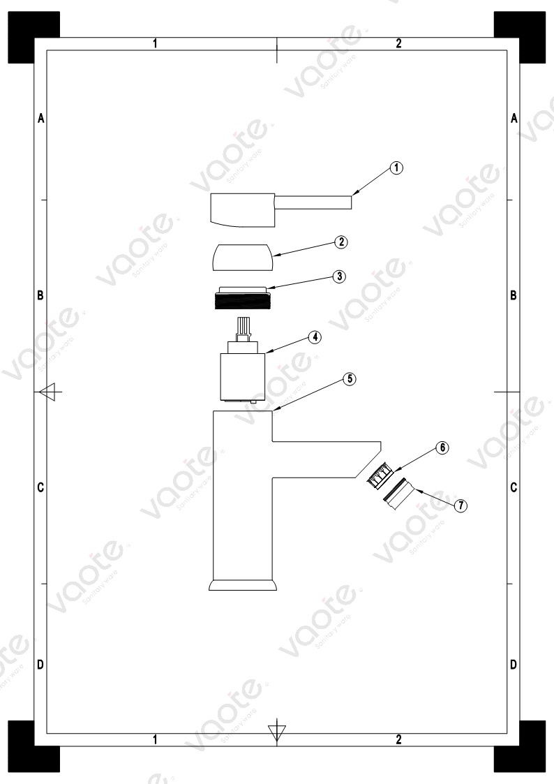 the structure of single lever brass material basin mixer faucet