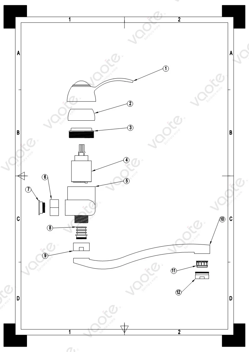VT11302 Vaote kitchen faucet mixer wall mounted building materia modern kitchen taps structure
