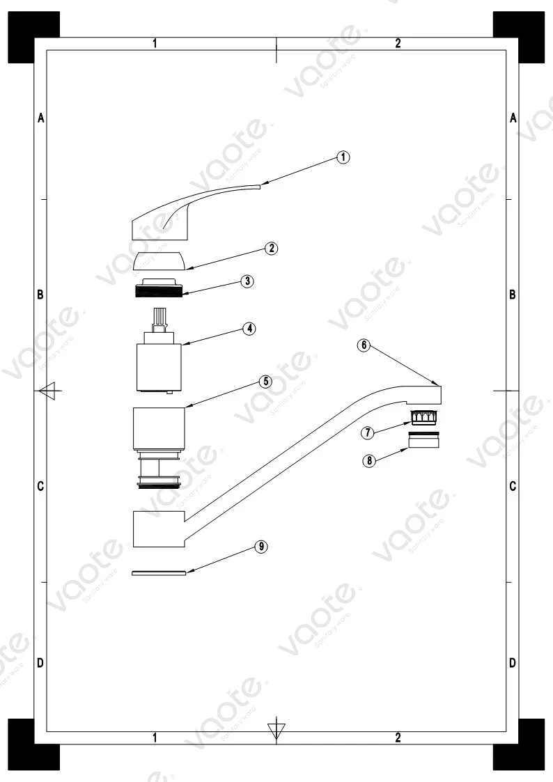 the structure of kitchen and bathroom faucet