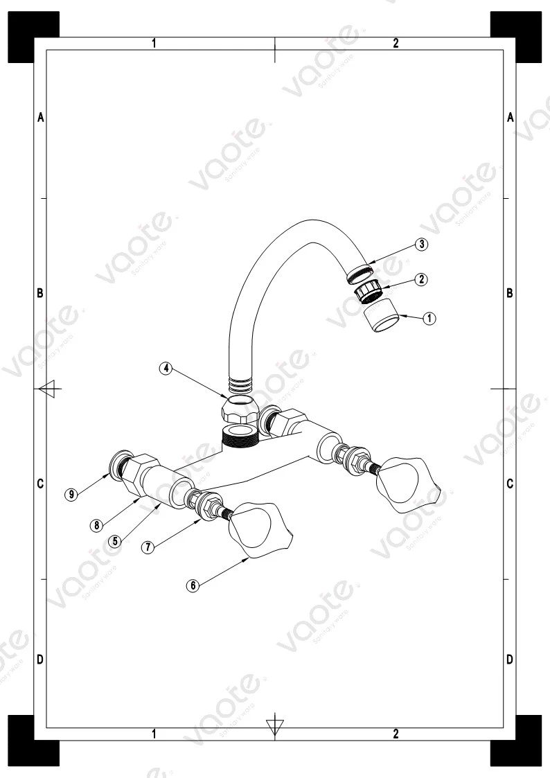 the structure of double handle faucet