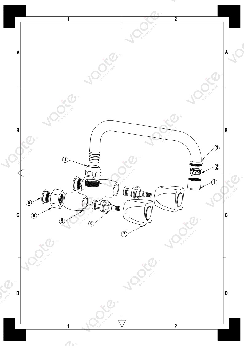 the structure of brass material faucet