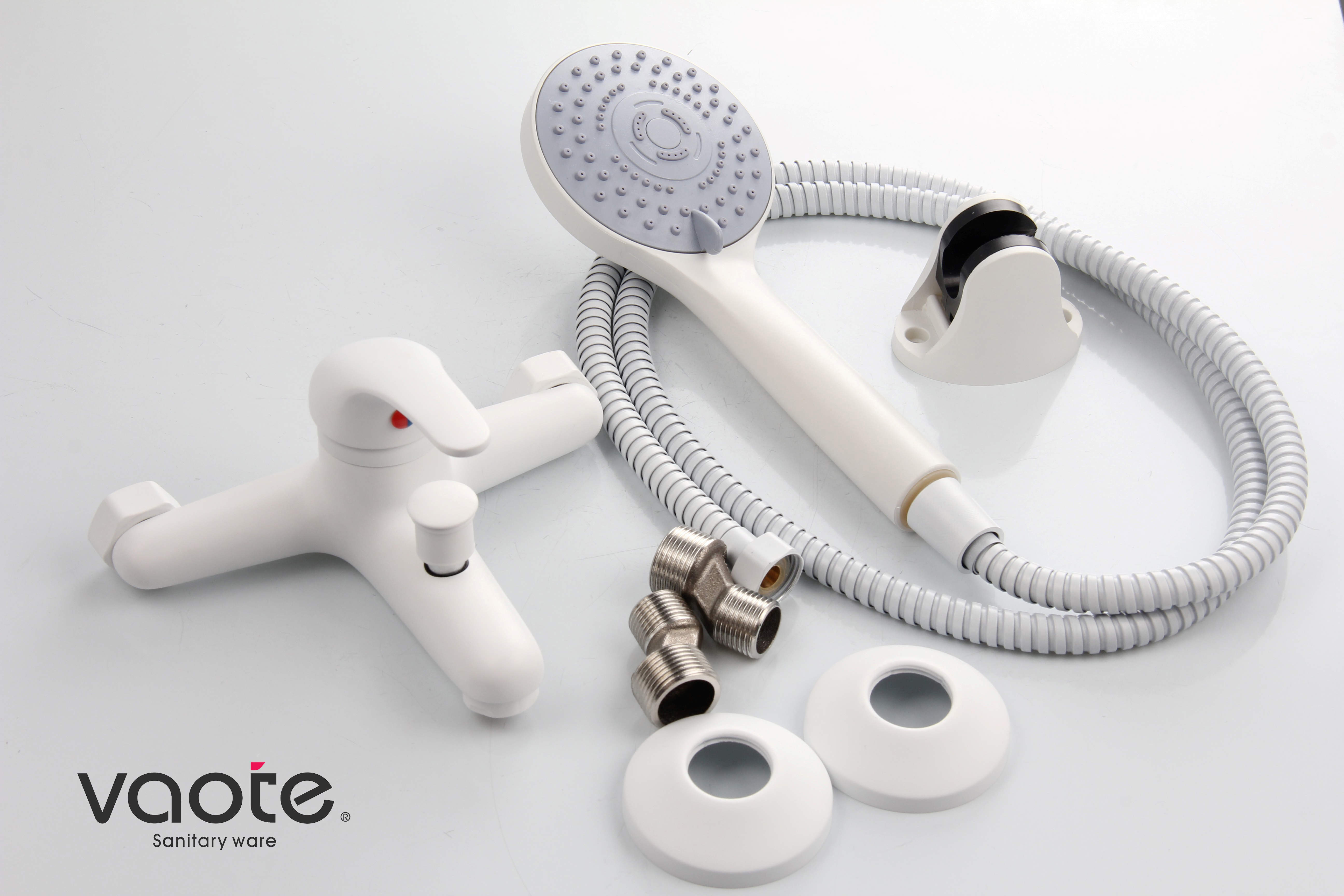 white faucet with all accessories