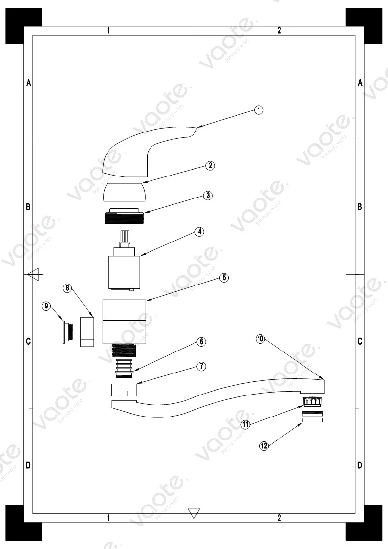 VT12102 Vaote modern kitchen taps kitchen faucet mixer building material sanitary ware fitting structure