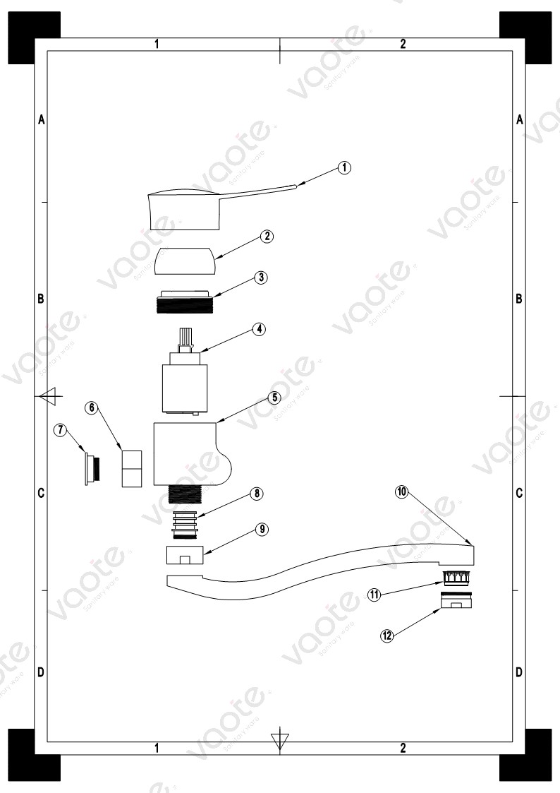 VT11202 Vaote kitchen faucet mixer wall mounted sanitary ware building materia modern kitchen taps structure