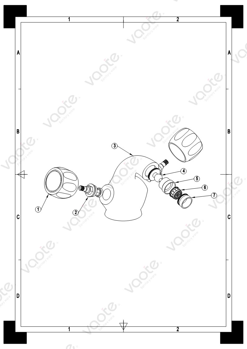 the structure of double handle bidet mixer