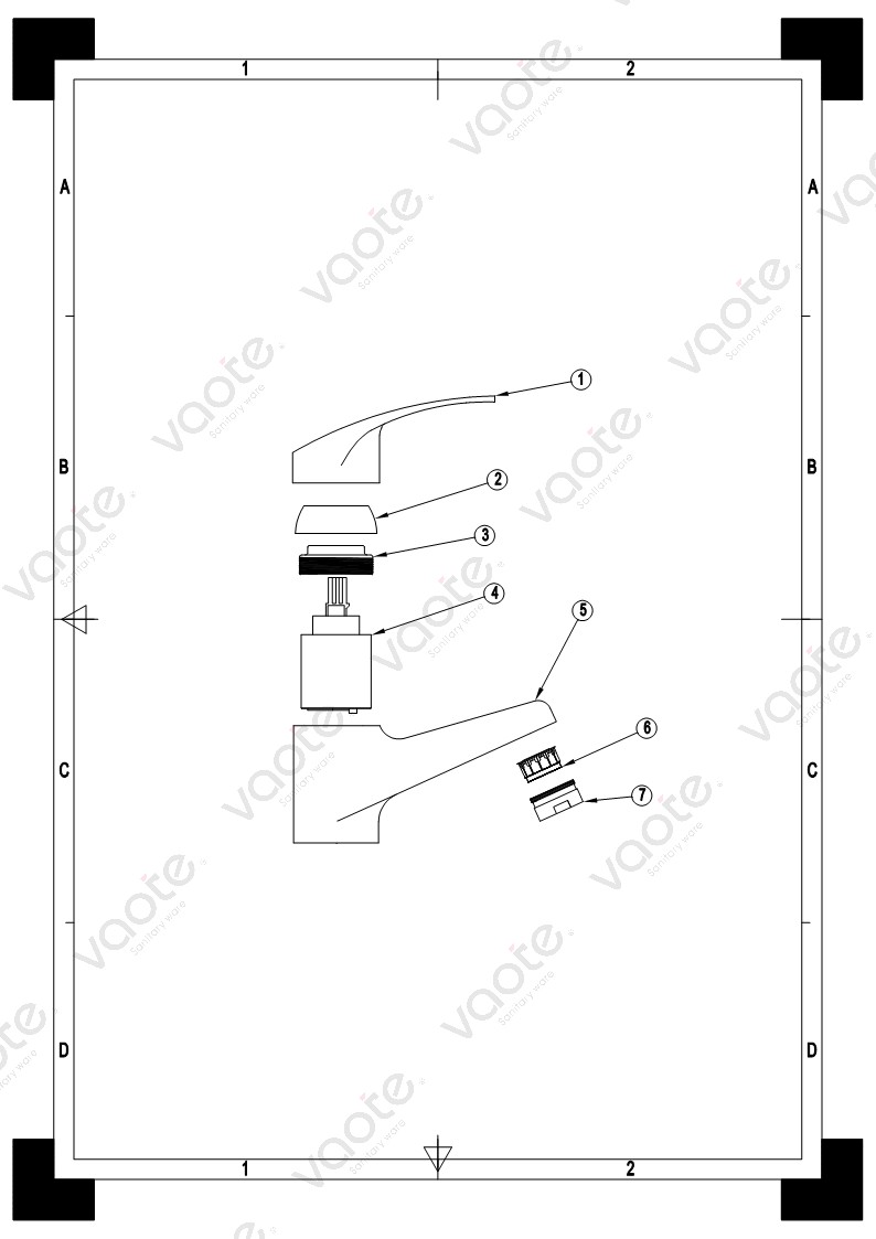 single lever high quality basin mixer structure