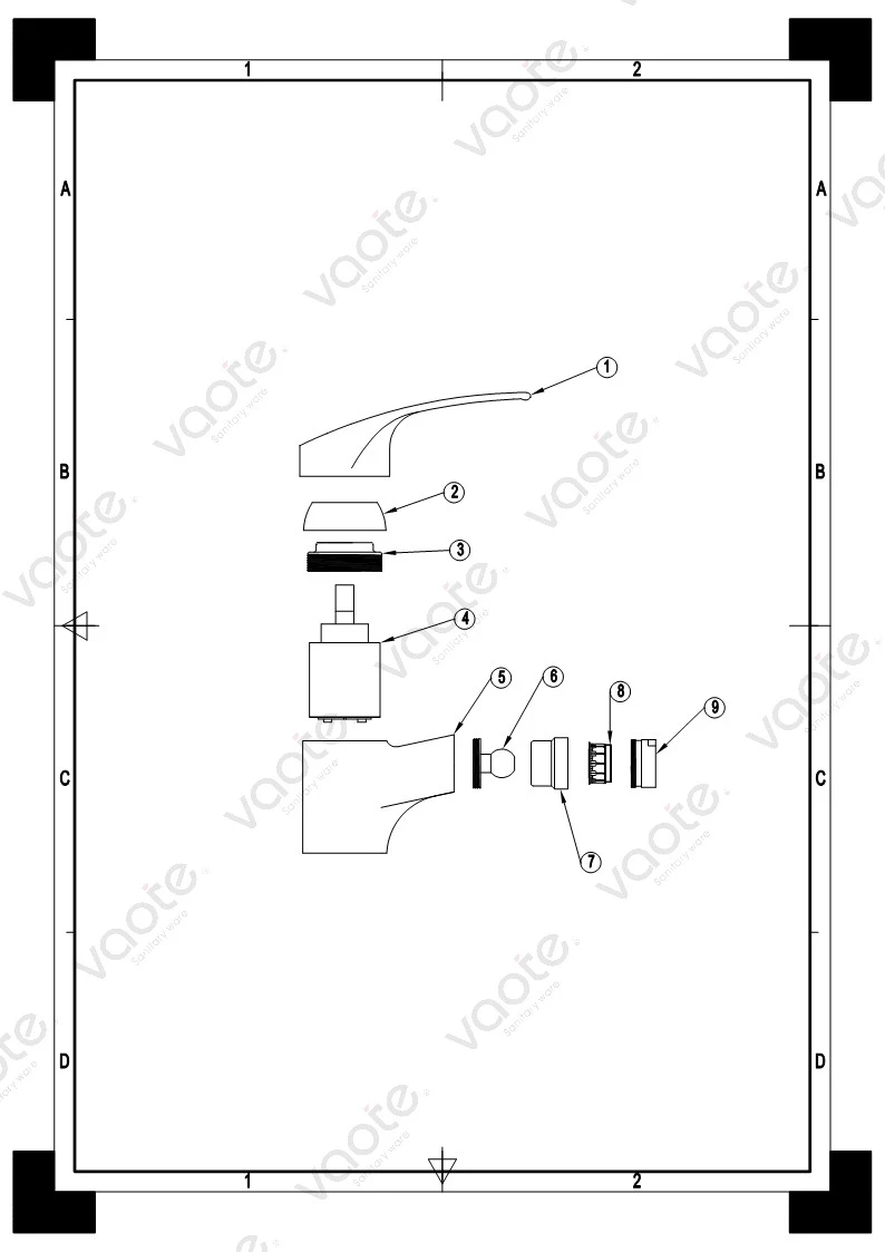 brass body high quality ceramic cartridge bidet mixer structure