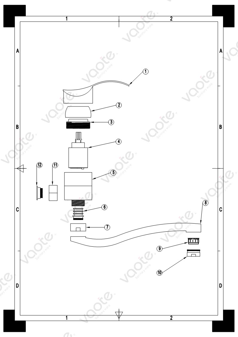 single lever brass body ceramic cartridge modern kitchen taps structure