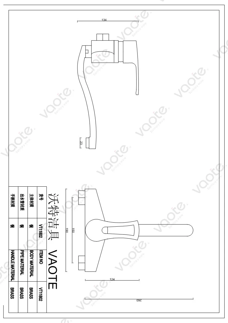 VT11502 Vaote modern kitchen taps kitchen faucet mixer brass material sanitary ware flexible kitchen faucet structure
