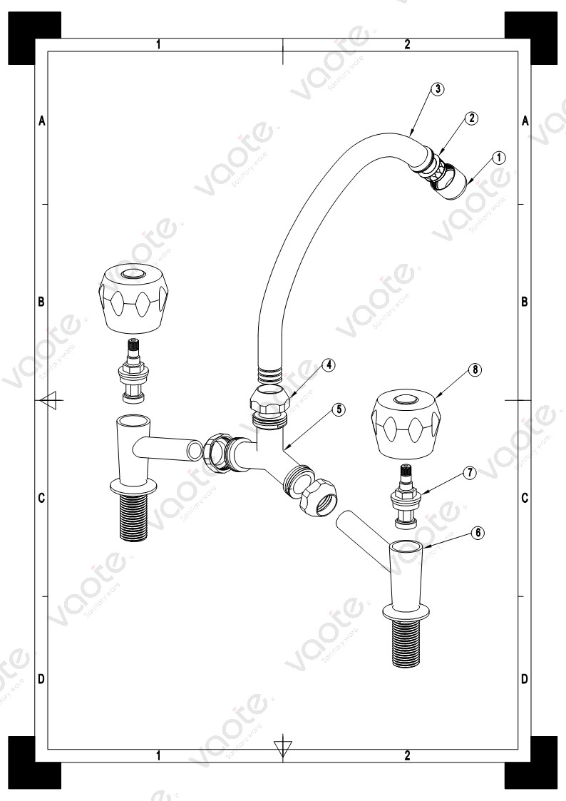 the structure of sink mixer