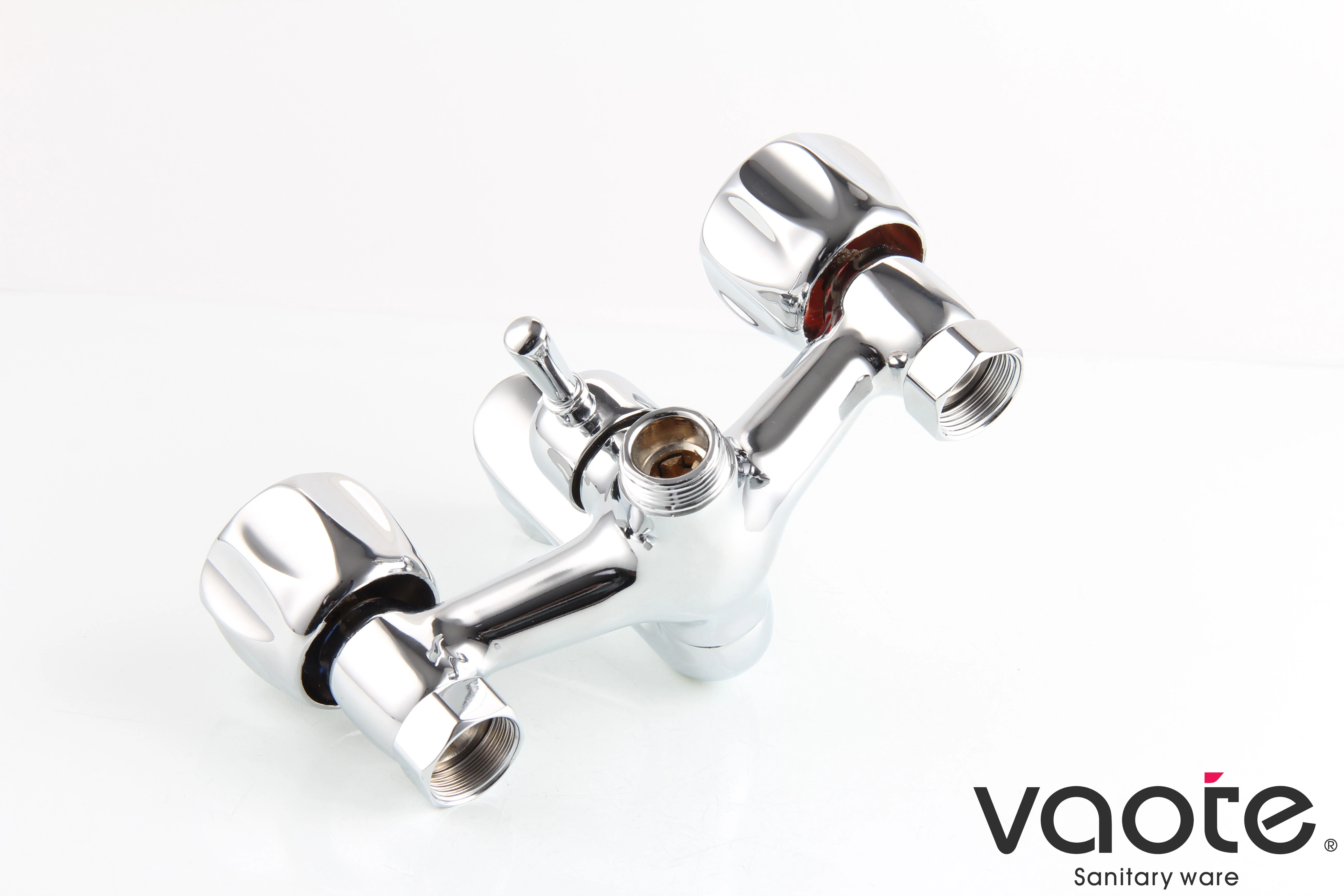 brass cartridge double handle bath mixer